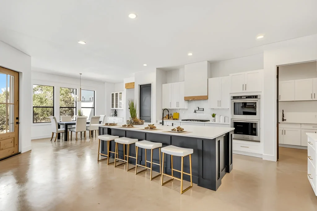 Home Remodeling in Hedwig Village: modern kitchen transformation with custom cabinetry and countertops